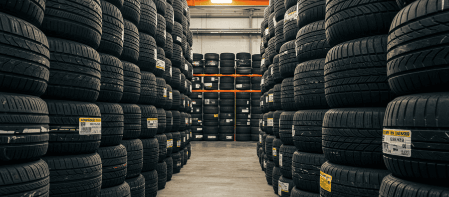 タイヤを保管している倉庫